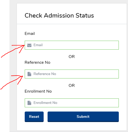 NIOS admission status